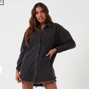 COPY - black oversized denim shirt dress